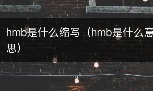 hmb是什么缩写（hmb是什么意思）