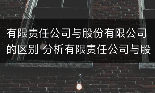有限责任公司与股份有限公司的区别 分析有限责任公司与股份有限公司的区别