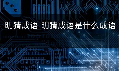 明猜成语 明猜成语是什么成语