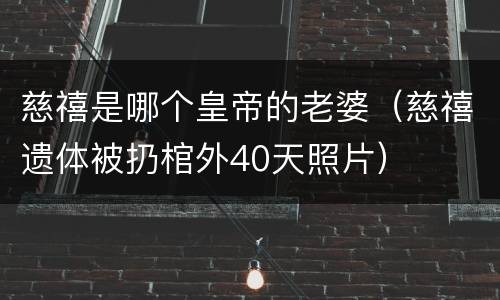慈禧是哪个皇帝的老婆（慈禧遗体被扔棺外40天照片）