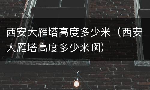 西安大雁塔高度多少米（西安大雁塔高度多少米啊）