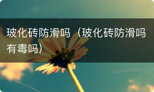 玻化砖防滑吗（玻化砖防滑吗有毒吗）