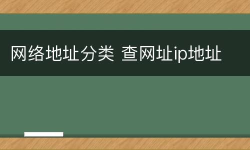 网络地址分类 查网址ip地址