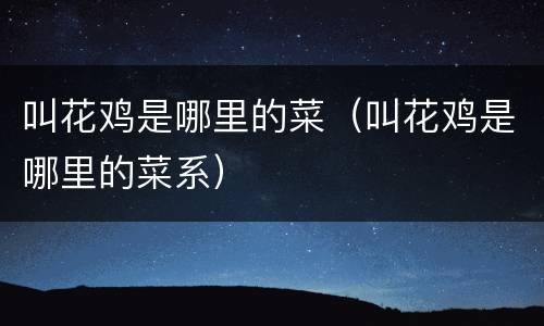 叫花鸡是哪里的菜（叫花鸡是哪里的菜系）