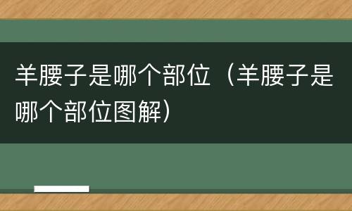 羊腰子是哪个部位（羊腰子是哪个部位图解）
