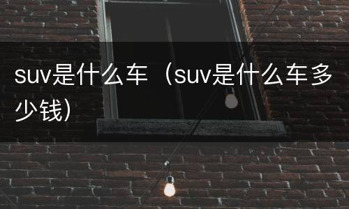 suv是什么车（suv是什么车多少钱）