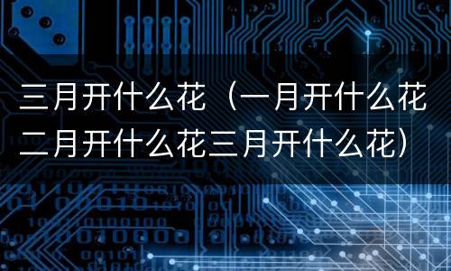 三月开什么花（一月开什么花二月开什么花三月开什么花）