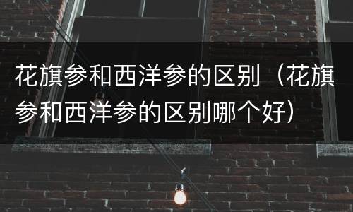 花旗参和西洋参的区别（花旗参和西洋参的区别哪个好）