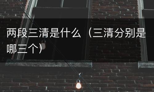 两段三清是什么（三清分别是哪三个）