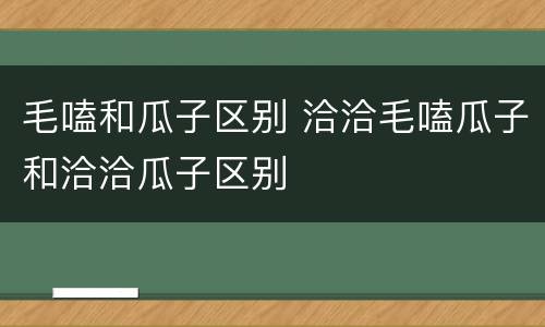毛嗑和瓜子区别 洽洽毛嗑瓜子和洽洽瓜子区别