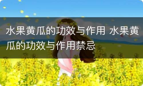 水果黄瓜的功效与作用 水果黄瓜的功效与作用禁忌