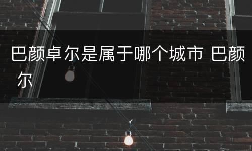 巴颜卓尔是属于哪个城市 巴颜 尔