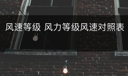 风速等级 风力等级风速对照表