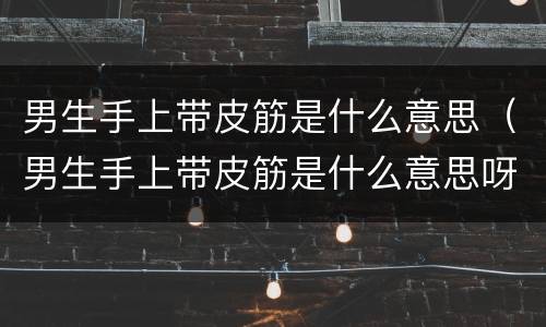 男生手上带皮筋是什么意思（男生手上带皮筋是什么意思呀）