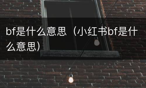 bf是什么意思（小红书bf是什么意思）