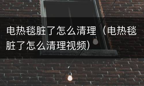 电热毯脏了怎么清理（电热毯脏了怎么清理视频）