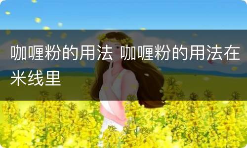 咖喱粉的用法 咖喱粉的用法在米线里