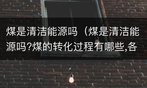 煤是清洁能源吗（煤是清洁能源吗?煤的转化过程有哪些,各有什么目的）