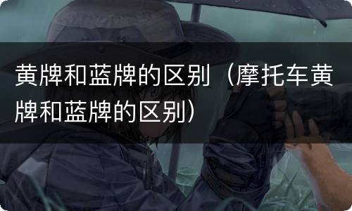 黄牌和蓝牌的区别（摩托车黄牌和蓝牌的区别）
