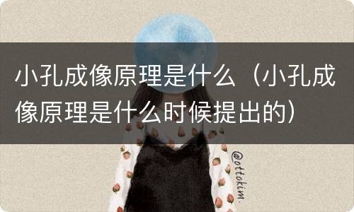 小孔成像原理是什么（小孔成像原理是什么时候提出的）