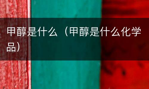 甲醇是什么（甲醇是什么化学品）