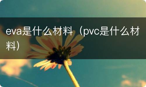 eva是什么材料（pvc是什么材料）