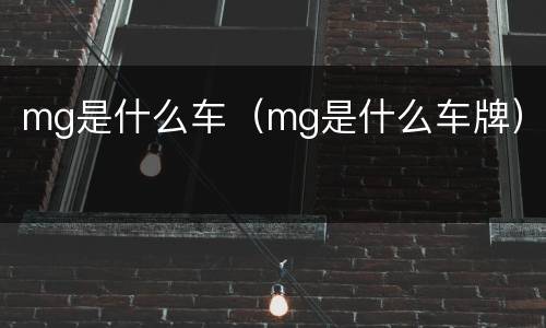 mg是什么车（mg是什么车牌）