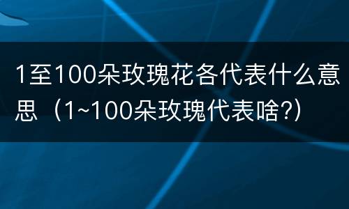 1至100朵玫瑰花各代表什么意思（1~100朵玫瑰代表啥?）