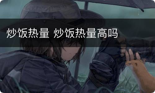 炒饭热量 炒饭热量高吗