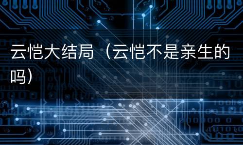云恺大结局（云恺不是亲生的吗）