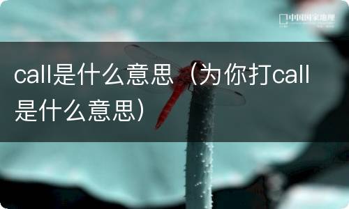 call是什么意思（为你打call是什么意思）