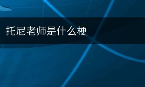 托尼老师是什么梗