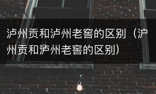 泸州贡和泸州老窖的区别（沪州贡和泸州老窖的区别）