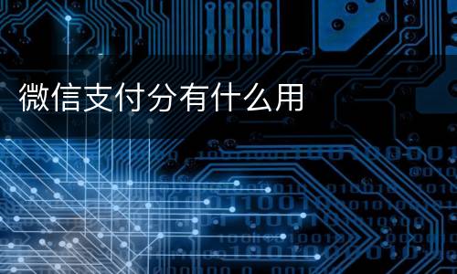 微信支付分有什么用