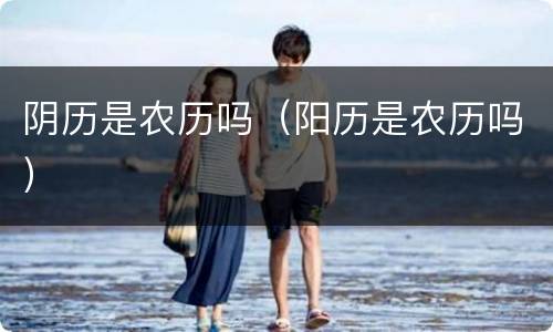 阴历是农历吗（阳历是农历吗）