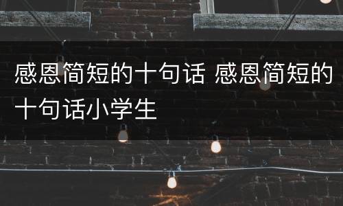 感恩简短的十句话 感恩简短的十句话小学生