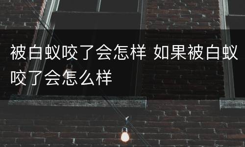 被白蚁咬了会怎样 如果被白蚁咬了会怎么样