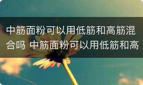 中筋面粉可以用低筋和高筋混合吗 中筋面粉可以用低筋和高筋混合吗怎么做