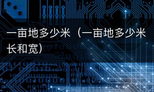 一亩地多少米（一亩地多少米长和宽）
