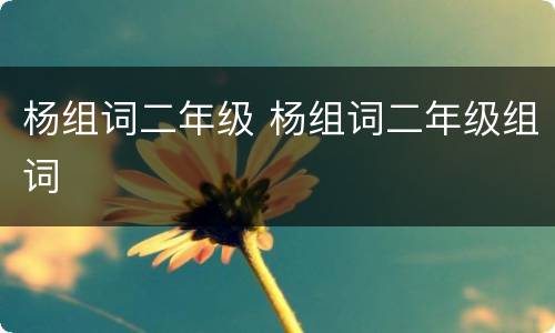 杨组词二年级 杨组词二年级组词