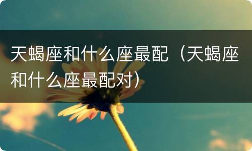天蝎座和什么座最配（天蝎座和什么座最配对）
