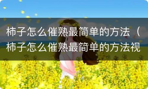 柿子怎么催熟最简单的方法（柿子怎么催熟最简单的方法视频）
