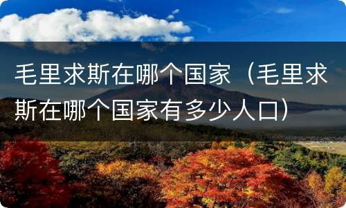 毛里求斯在哪个国家（毛里求斯在哪个国家有多少人口）
