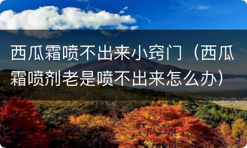 西瓜霜喷不出来小窍门（西瓜霜喷剂老是喷不出来怎么办）