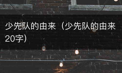 少先队的由来（少先队的由来20字）