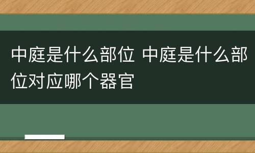 中庭是什么部位 中庭是什么部位对应哪个器官