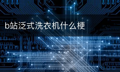 b站泛式洗衣机什么梗