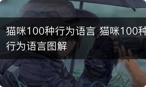 猫咪100种行为语言 猫咪100种行为语言图解
