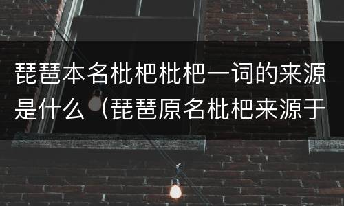 琵琶本名枇杷枇杷一词的来源是什么（琵琶原名枇杷来源于它的什么）