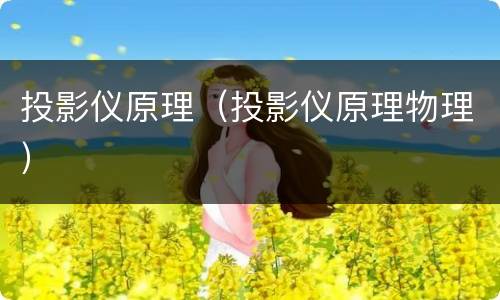 投影仪原理（投影仪原理物理）